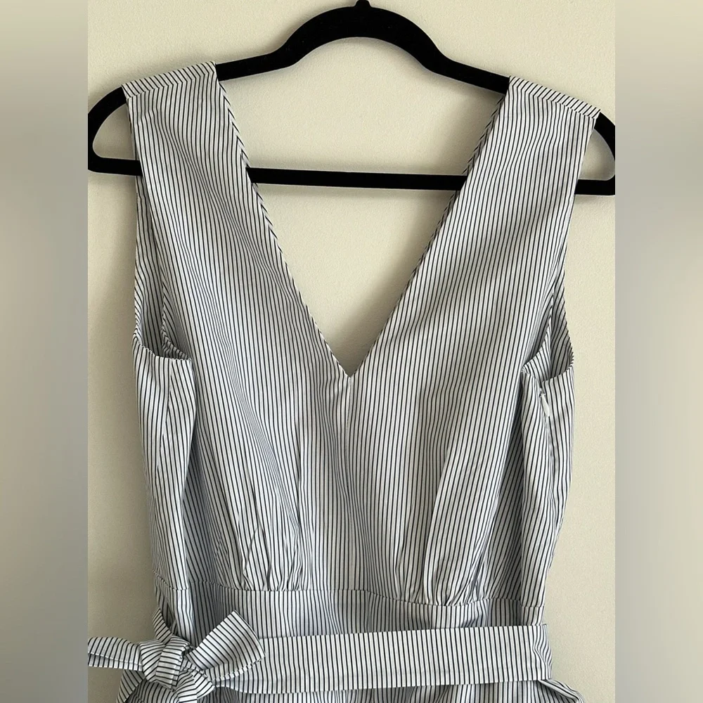 MARNI Striped Pleated Peplum Belted Cotton Top — IT 42 (US 6–8) - Picture 4 of 12